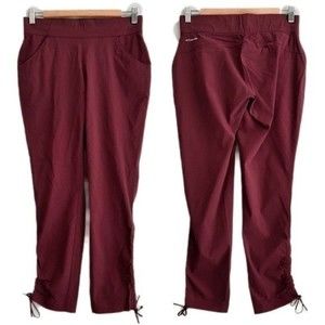 COLUMBIA Anytime Casual Ankle Pants Burgundy Sz M